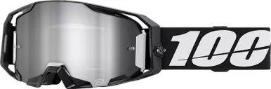 100% Armatic Black Silver Flash Mirror Goggles