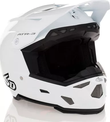 6D ATR-3 Solid Gloss White Helmet