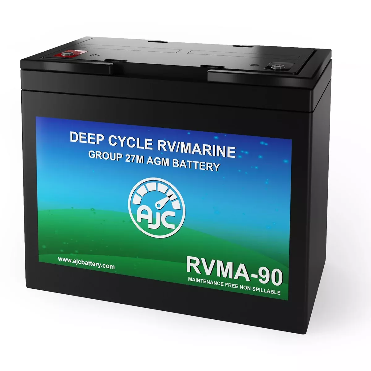 AJC 12V 90Ah Deep Cycle RV Marine and Boat Battery