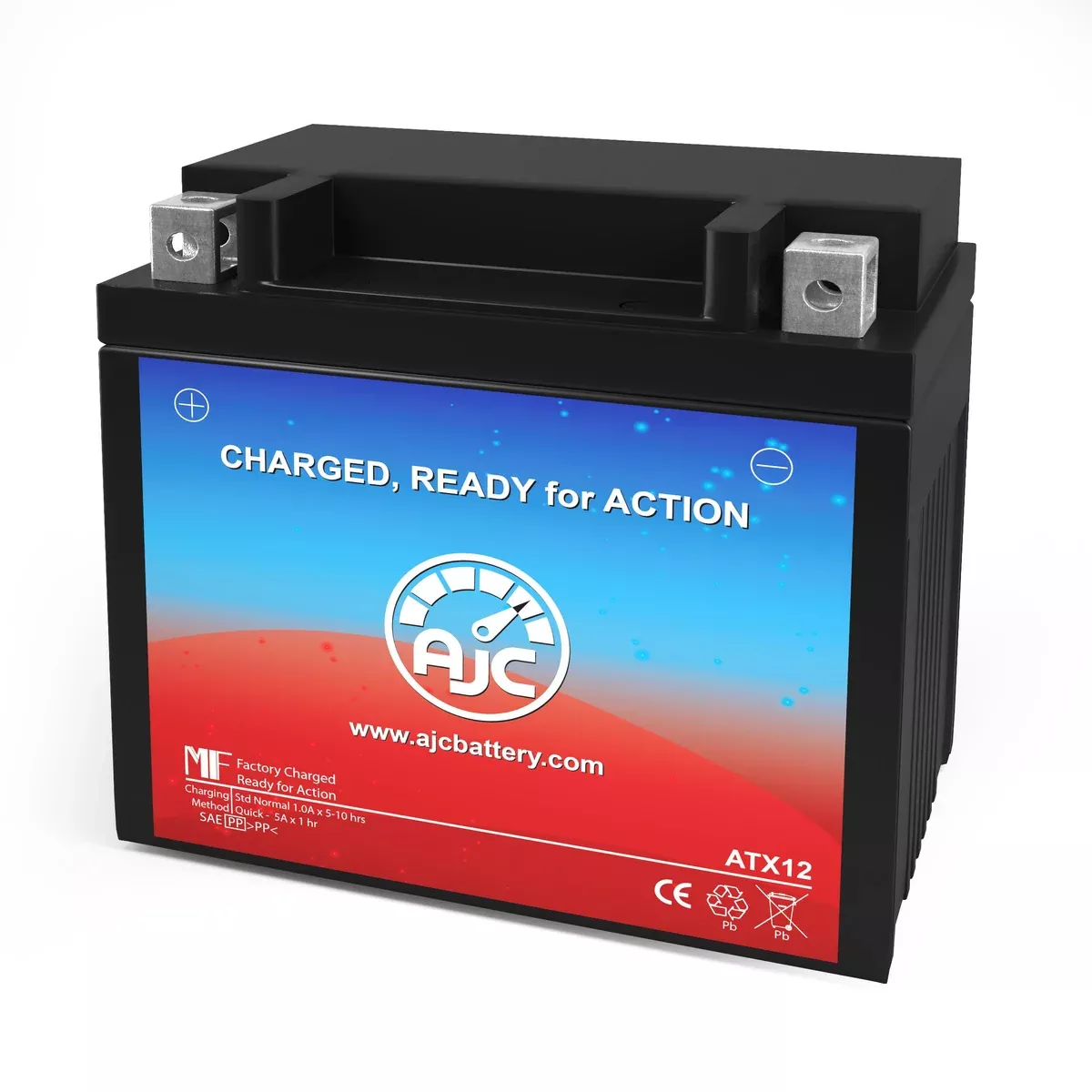 AJC Battery Compatible with AJC 12-BS Powersports Battery