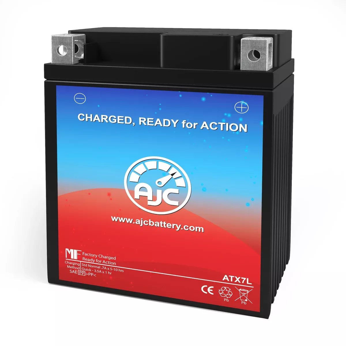 AJC Battery Compatible with AJC 7L-BS Powersports Battery