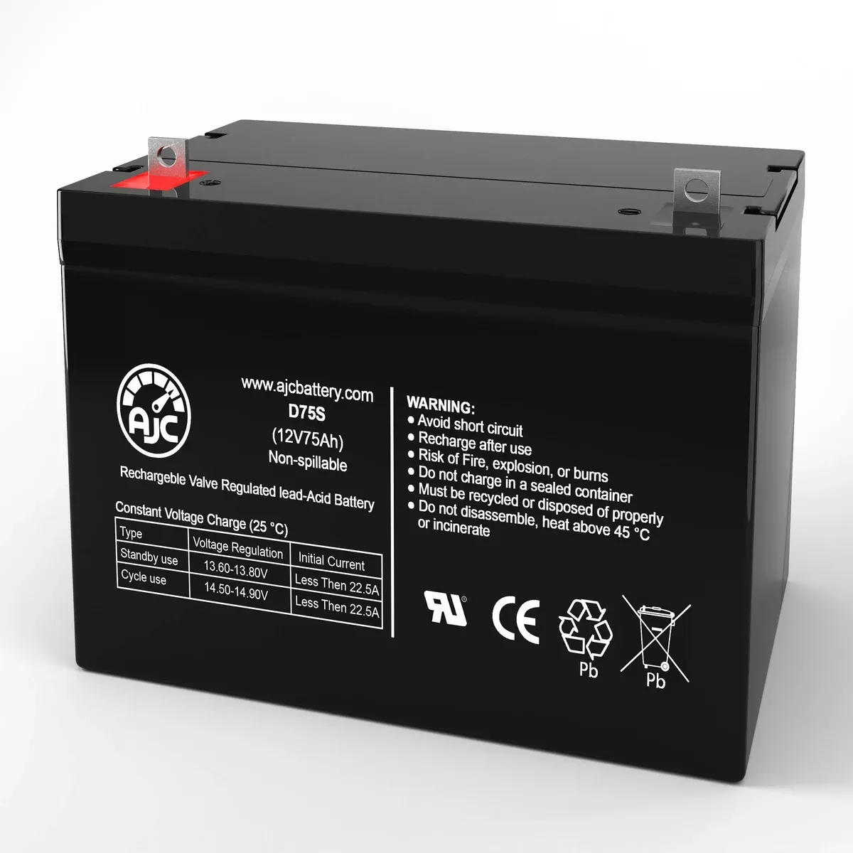 AJC Battery Compatible with Eaton Powerware PowerRite Pro 400 12V 75Ah UPS Battery