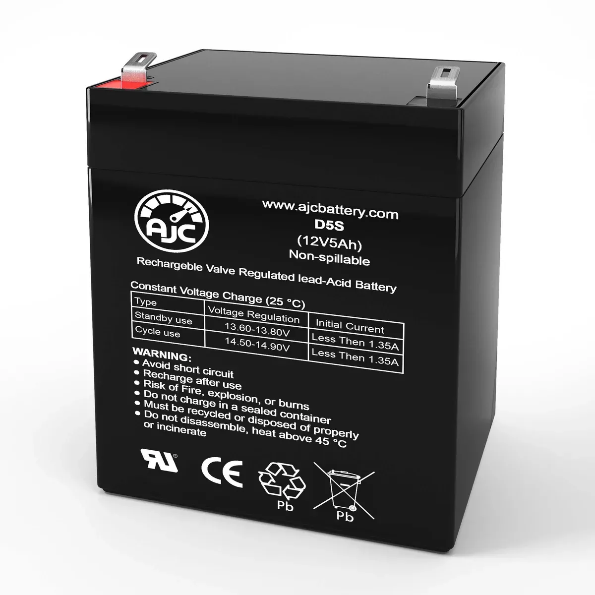 AJC Battery Compatible with Powercom ONL-3750S 12V 5Ah UPS Battery