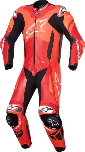Alpinestars GP Plus v4 Sprint Red Fluo Mid White Leather Suit