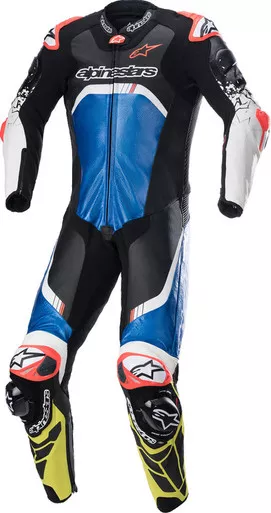 Alpinestars GP Tech V4 Black Blue Yellow Fluorescent Suit