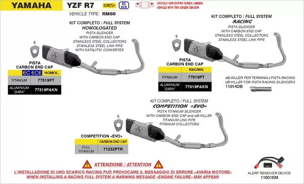 Arrow 71232PTR COMPETITION FULL TITANIUM Full System