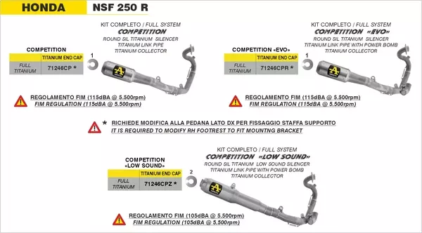 Arrow 71246CPZ COMPETITION LOW SOUND Full System