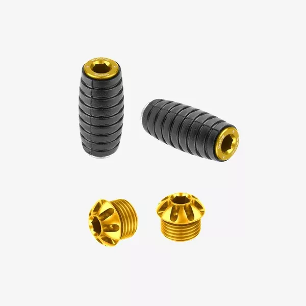 Bonamici Racing Pair Of Caps And Toe Pegs – Gold