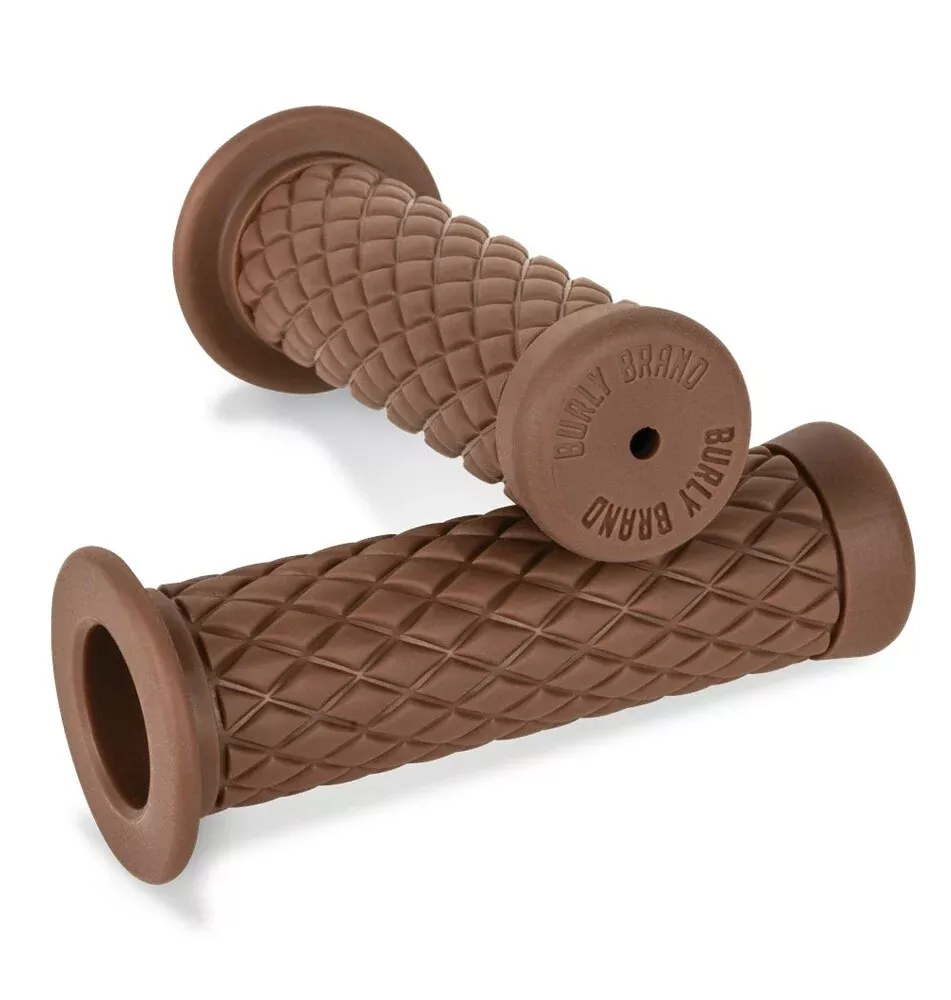 Burly Brand Rubber Diamondback Grips Brown 1″ – B16-1003