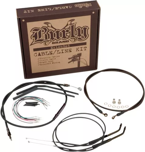 Burly Extended Cable Brake Line Kit Apes 14" for 00-06 Harley Davidson Softail