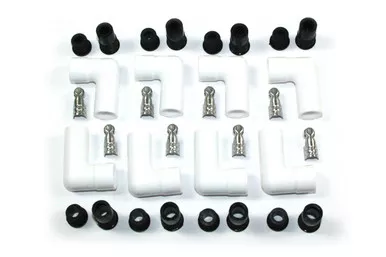 Ceramic Spark Plug Boot Kit 90-Deg 8pk White 8501HT-8
