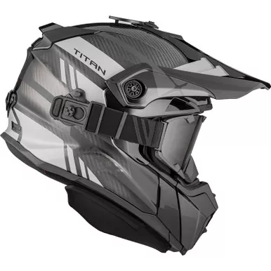 CKX Titan Carbon Gray Silver Glossy Trak Helmet