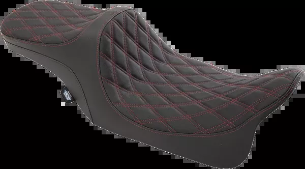 Drag Specialties Seats Predator III 2-Up Seat – Double Diamond – Red Thread – FL ’99-’07