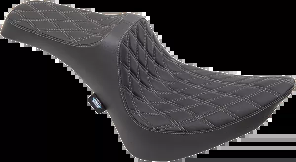 Drag Specialties Seats Predator III Seat – Double Diamond – Silver Stitching – FXST/FLST ’84-’99