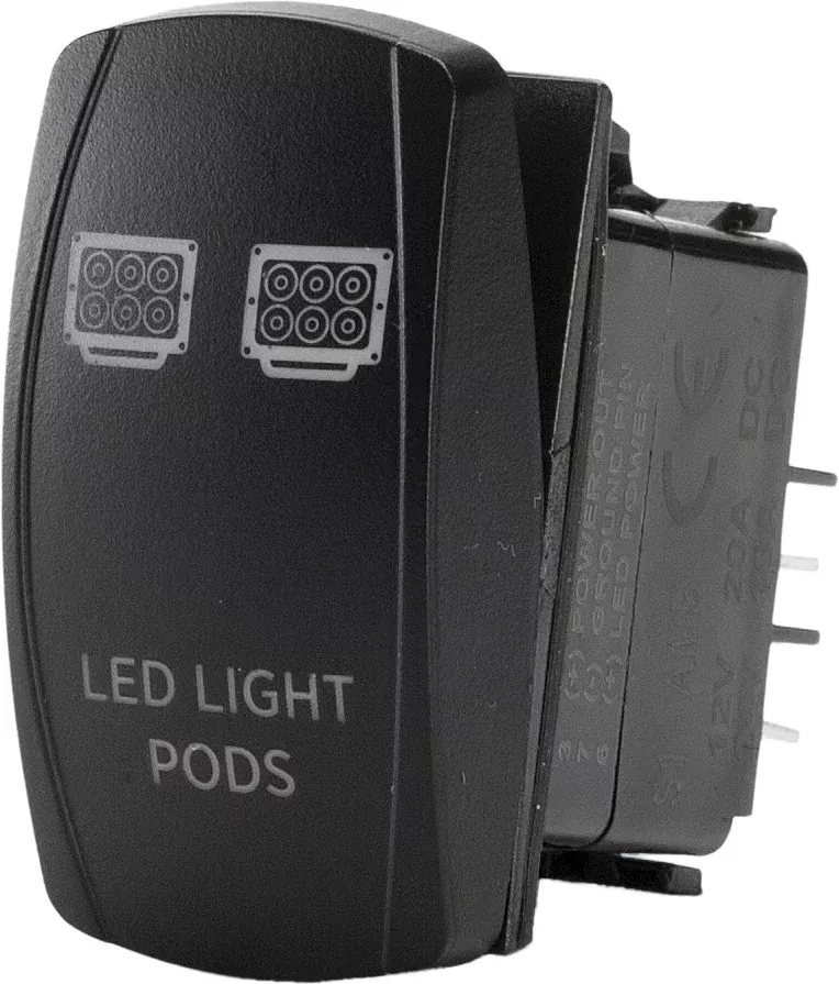 Flip LED Light Pods Lighting Switch PRO Series Backlit - SC1-AMB-L15