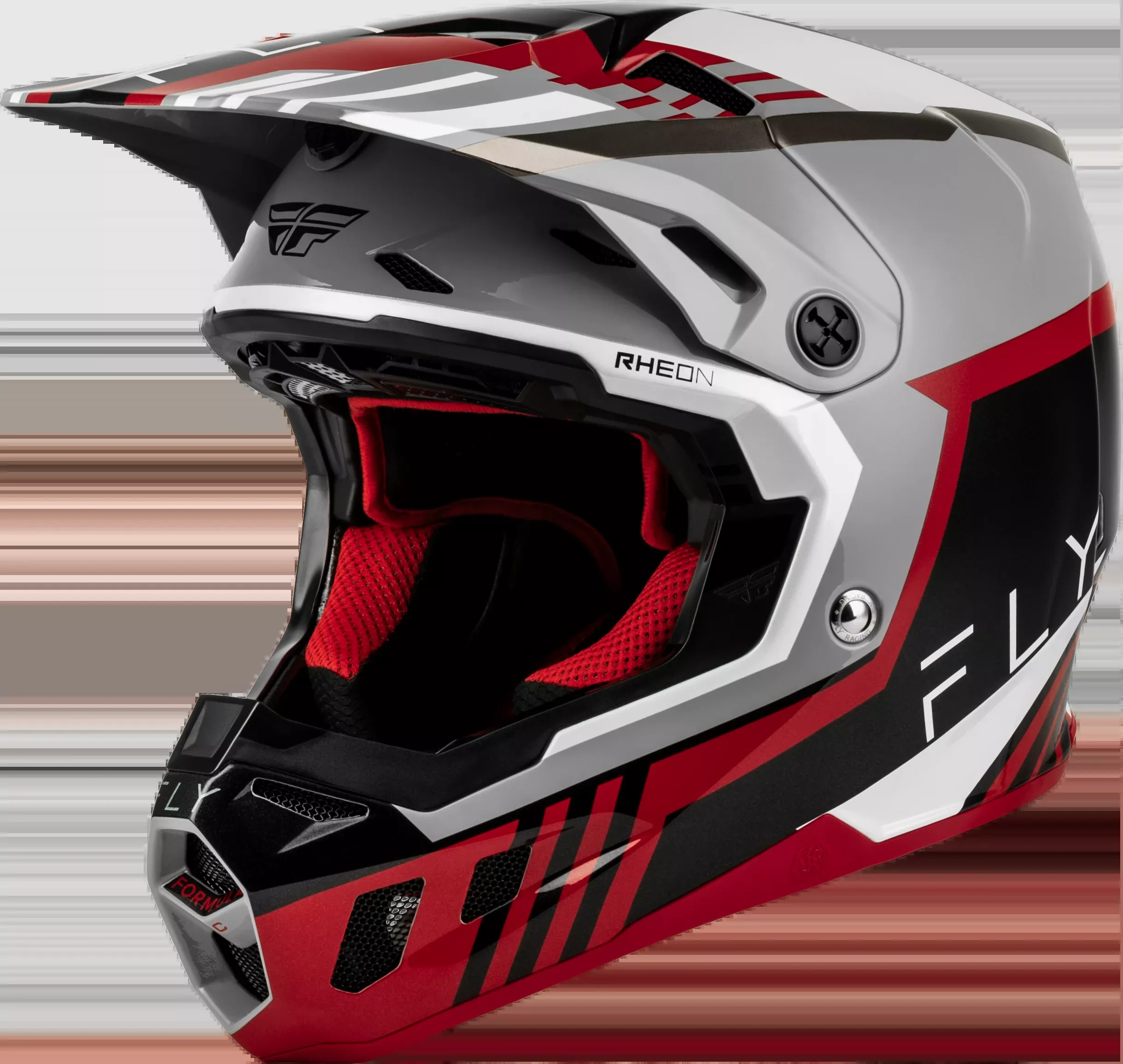 Fly Racing Formula Cc Strike Helmet Grey/Red/Black/White Md-73-4362M