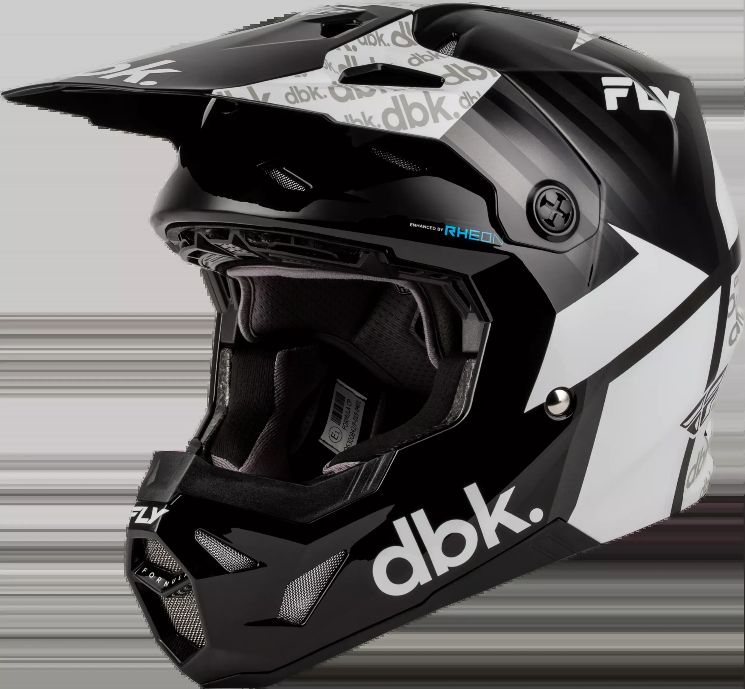 Fly Racing Formula Cp Dbk Helmet Black/White/Grey Sm-73-0064S