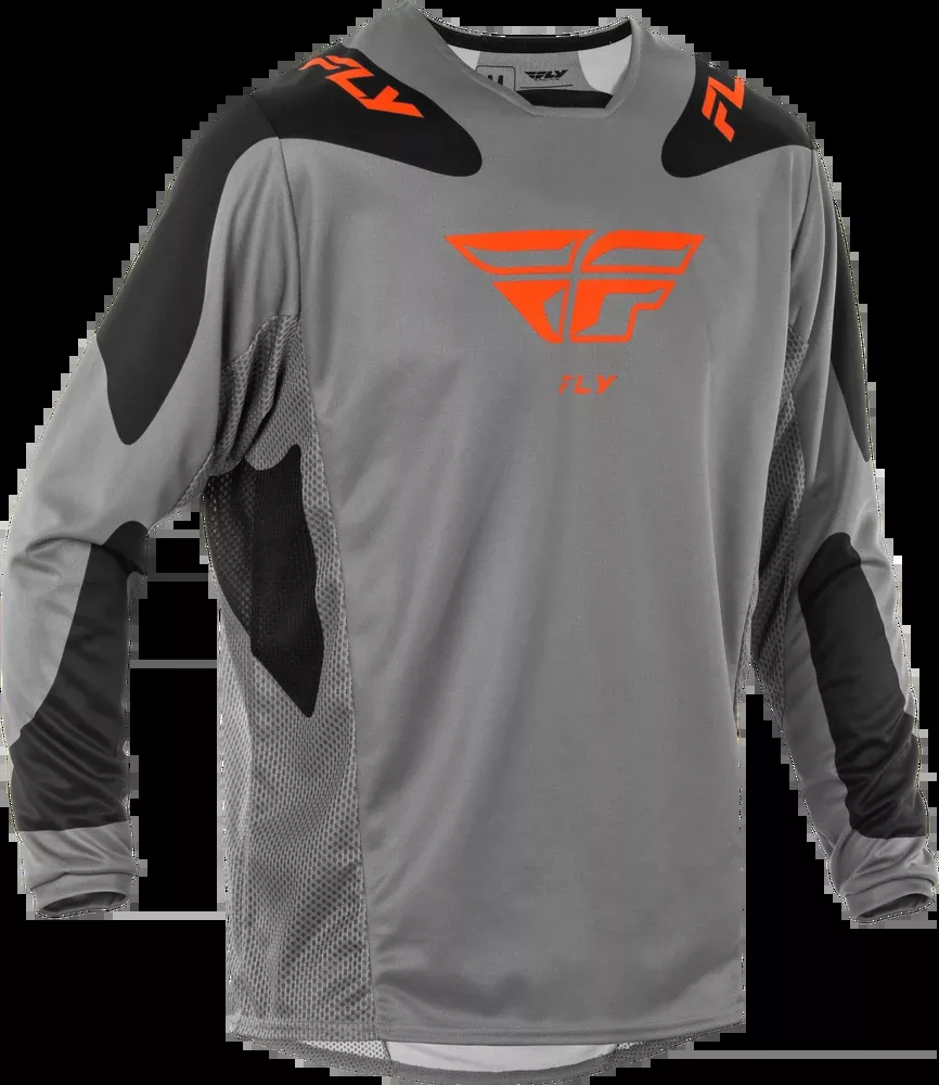 Fly Racing Kinetic SYM Jersey Grey Orange Black MD