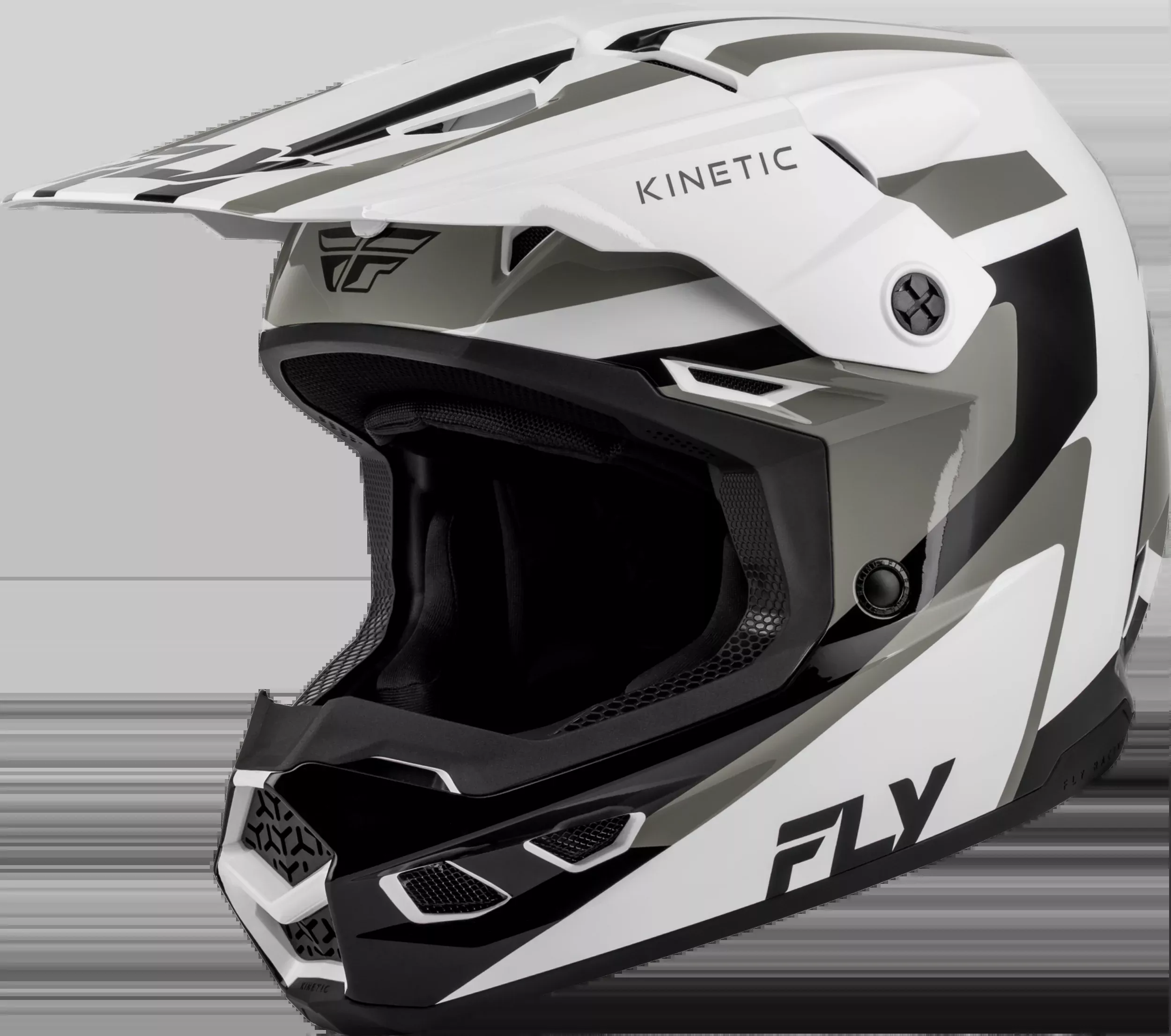 Fly Racing Kinetic Sync Helmet White/Black/Grey Md-73-2001M