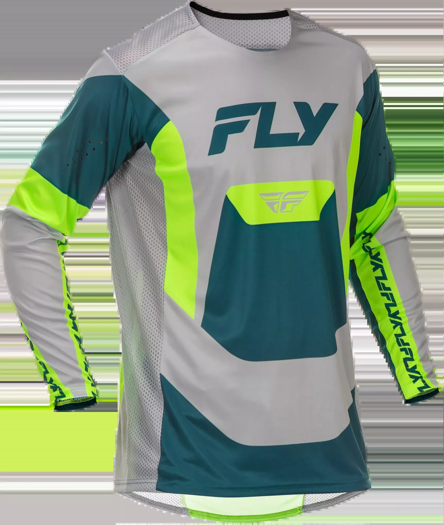 Fly Racing Lite Jersey Grey/Lime/Teal Sm-379-723S