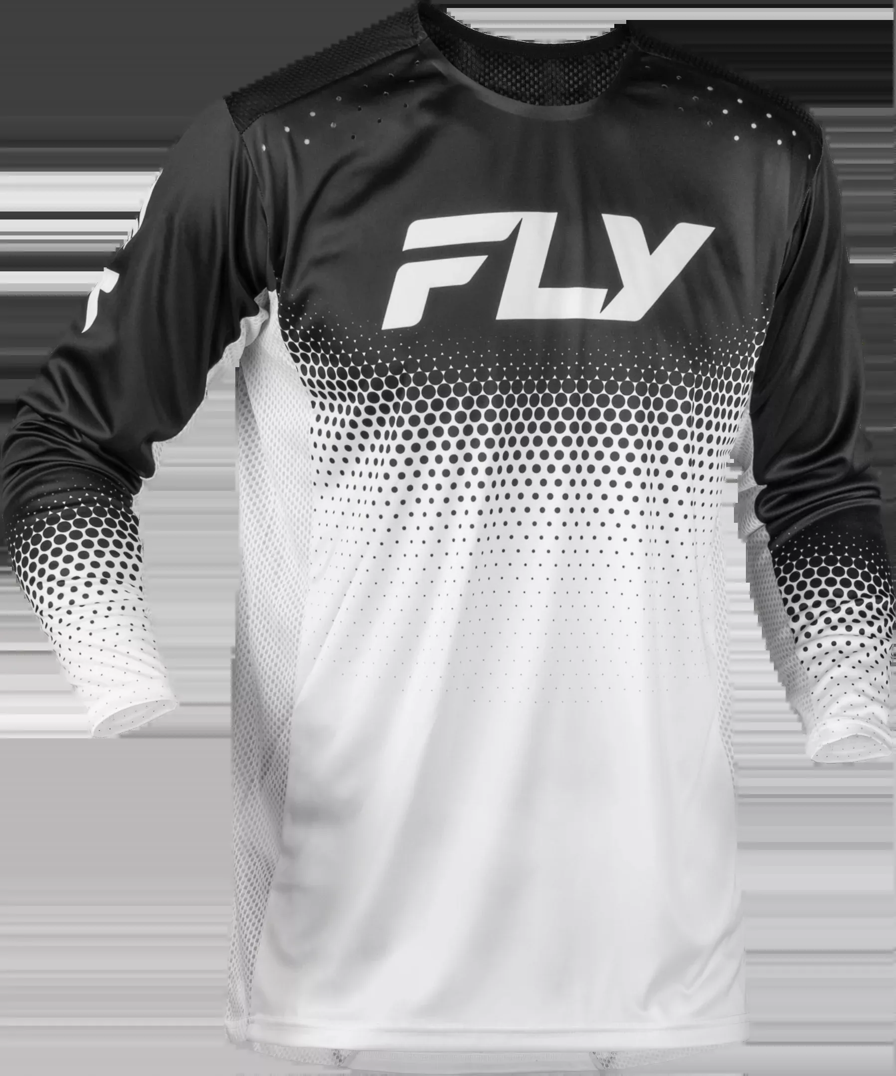 Fly Racing Rayce Sonar Bicycle Jersey White/Black Md-380-051M
