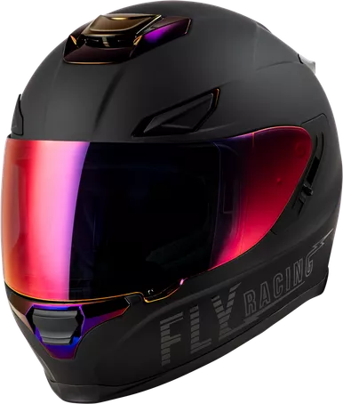 Fly Racing Sentinel Solid ECE 22.06 Matte Black Charcoal Chrome Helmet