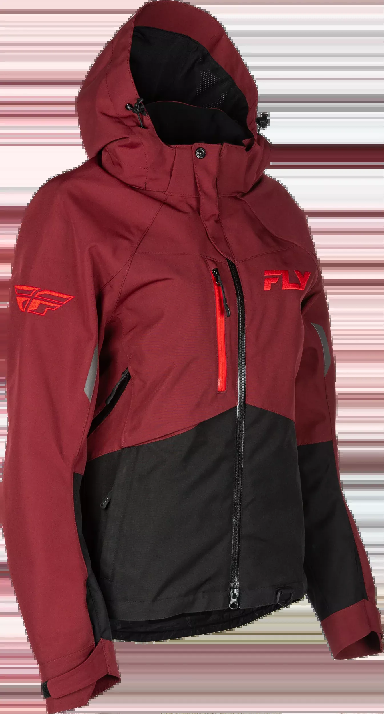 Fly Racing Women'S Carbon Jacket Merlot/Red Lg-470-5211L