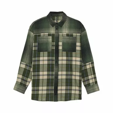 Fox Racing V25 Womens Oversized Htr Green Flannel