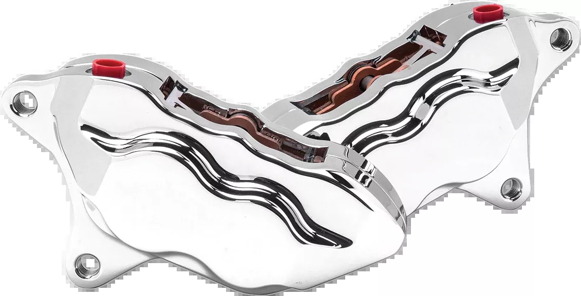 Hawg Halters Inc 4-Piston Caliper – Dual Disc – Front – Chrome-FKDDCC5018