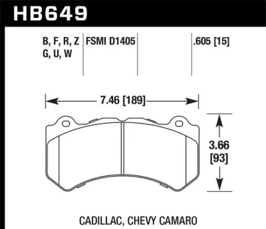 Hawk Performance HB649W.605 Front Disc Brake Pad