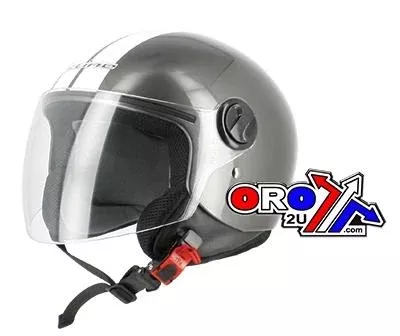 HELMET ROAD SM 56 GREY/WHITE, HALF JET VISOR S-LINE S740, DEC4F1202