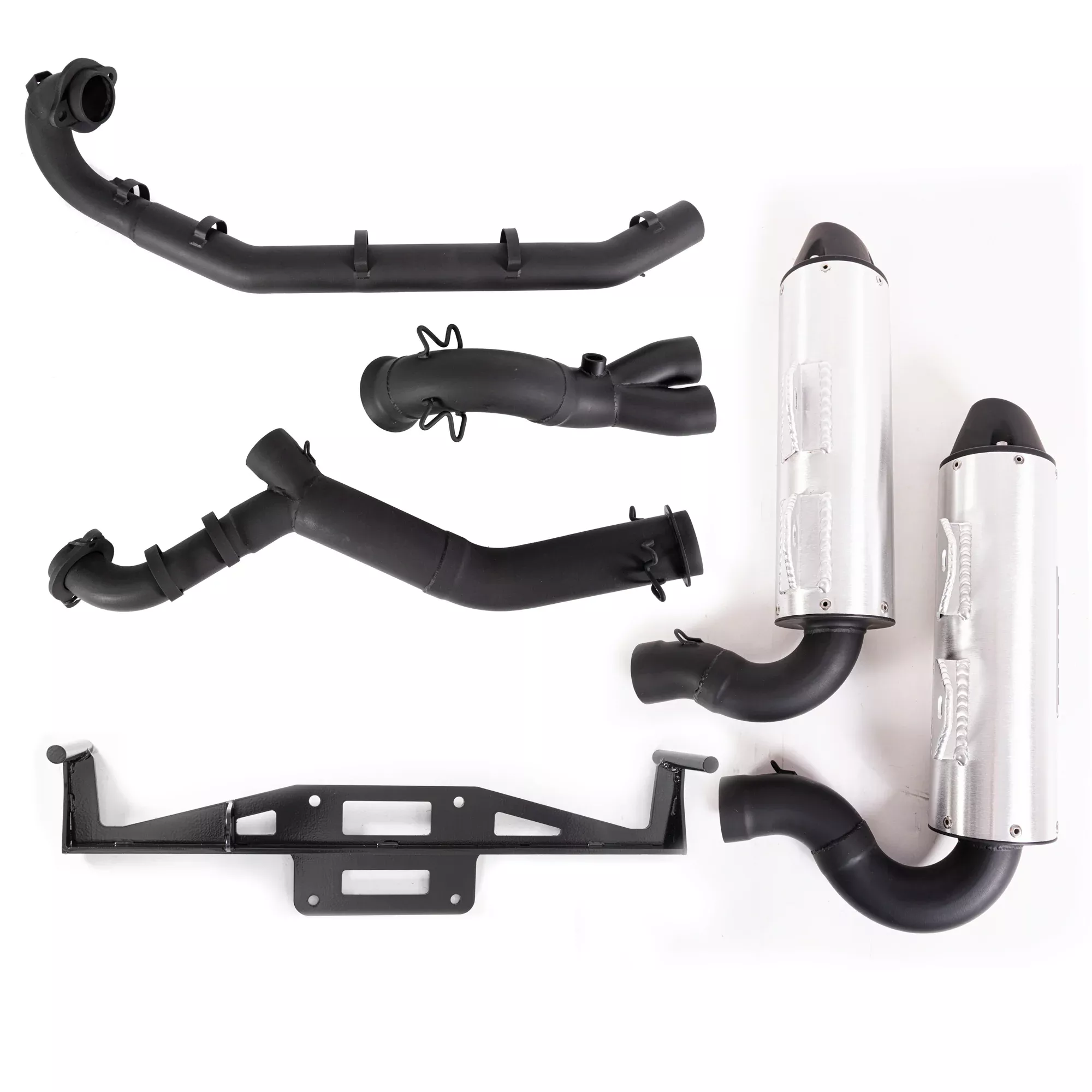 HMF Muffler Dual Full System Performance Exhaust Brushed Euro Blackout End Cap For Can-Am Outlander 1000/850 2025-2026 14656636092