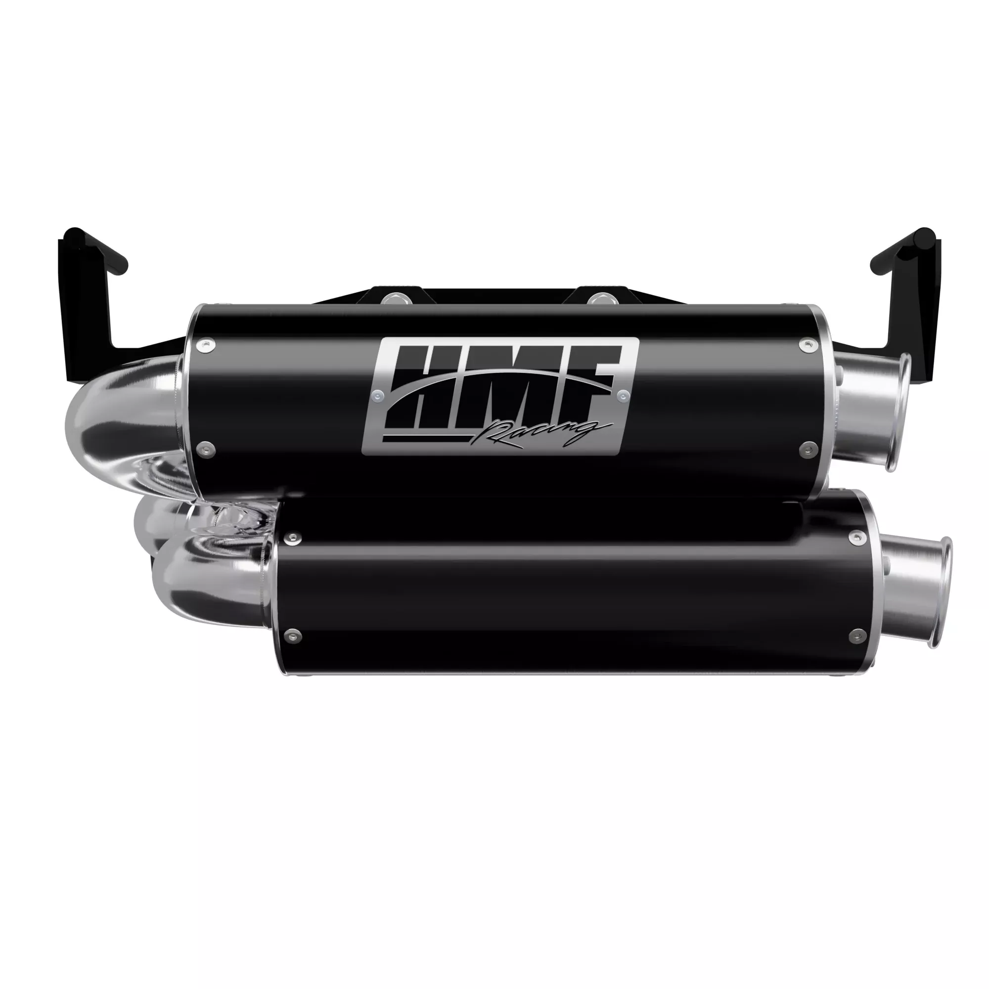 HMF Muffler Dual Slip-On Performance Exhaust Black Turn Down Brushed End Cap For Can-Am Outlander 1000/850 2025-2026 14655636171