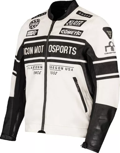 Icon Neo Daytona 2 White Black Jacket