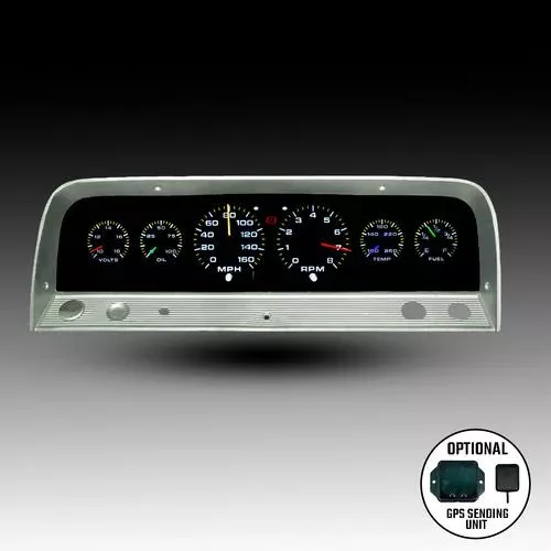 Intellitronix Analog Gauge Cluster Set Replacement ( Bezel Not included) With Black Faceplate For 1960-1963 Chevrolet Corvair