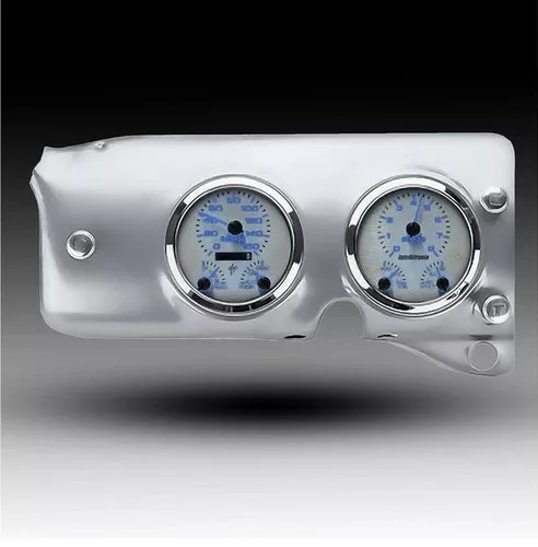 Intellitronix LED Analog Gauge Cluster Set Replacement With White Faceplate For 1947-1953 Chevrolet Fleetmaster Truck