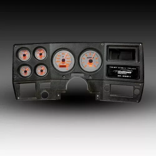 Intellitronix Orange LED Analog Gauge Cluster Set Replacement With White Faceplate For 1960-1963 Chevrolet Corvair
