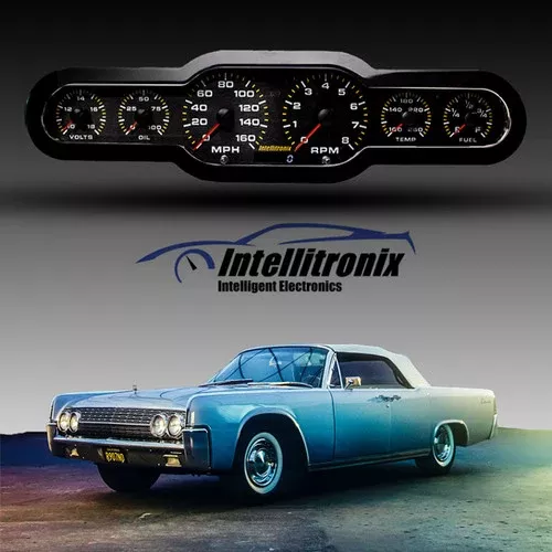 Intellitronix Universal LED Analog Gauge Cluster Set With Black Faceplate
