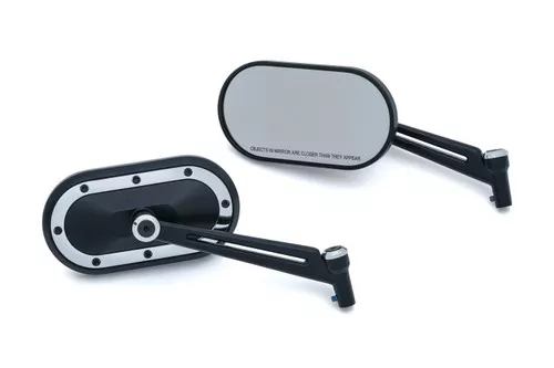 Kuryakyn Custom Heavy Industry Mirrors Black/Chrome (1766)