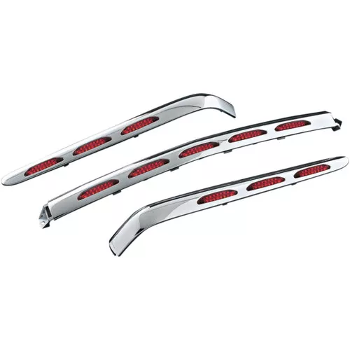 Kuryakyn LED Chrome Trunk Molding Set w/Red Lens (3201)