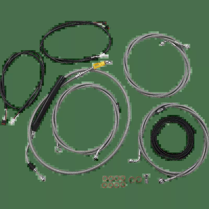 LA Choppers Handlebar Cable Kit 15" 17" Plug And Play Wiring Stainless