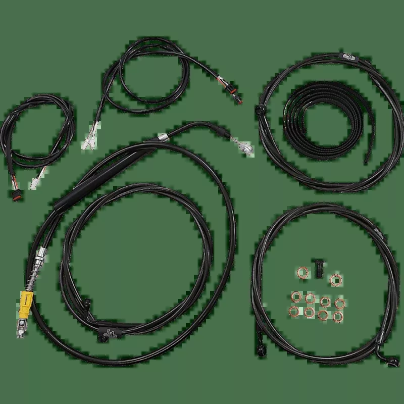 LA Choppers Mini Handlebar Cable Kit Plug And Play Wiring Midnight
