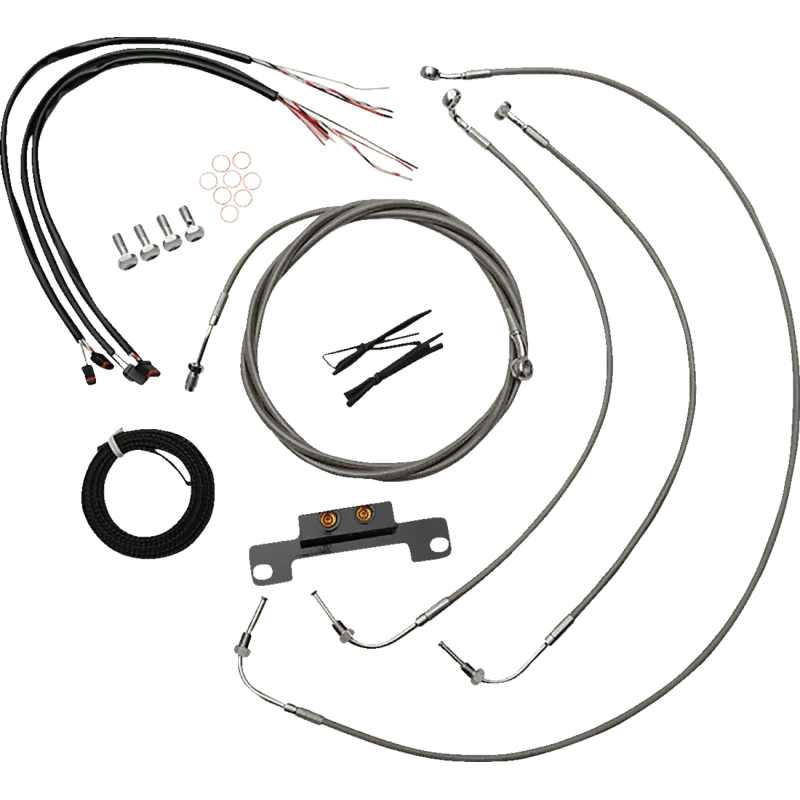 LA Choppers Mini Handlebar Cable Kit With Wiring Stainless