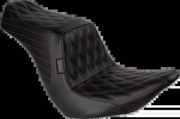Le Pera Tailwhip Up Front Seat – Double Diamond W/ Chestnut Thread – Black – FLSB/FXLR ’18-’24
