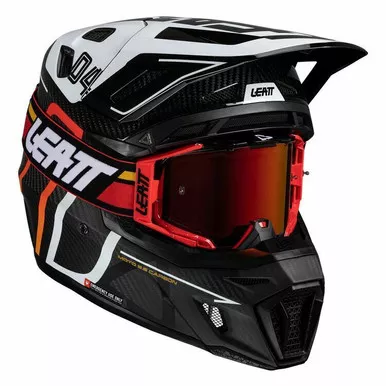 Leatt Moto 9.5 V25 Carbon White Helmet Kit