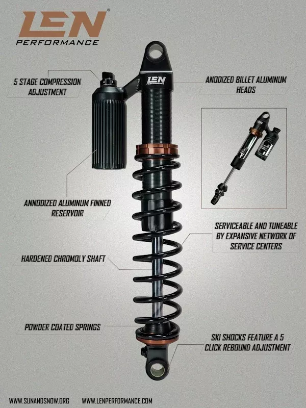 Len Performance Ski Shock For LYNX/Ski-Doo/Yamaha Snowmobile Models LS8-80002