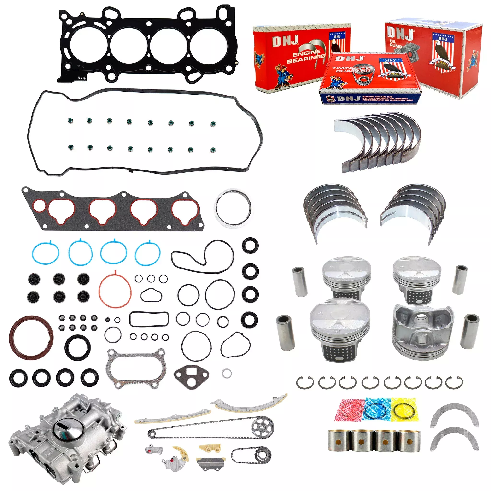 Master Engine Rebuild Kit 2011-2015 Acura,Honda 2.4L