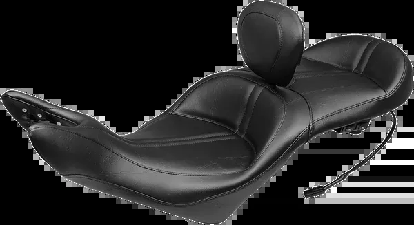 Mustang One-Piece Touring Seat – Heated – W/ Driver Backrest – Black