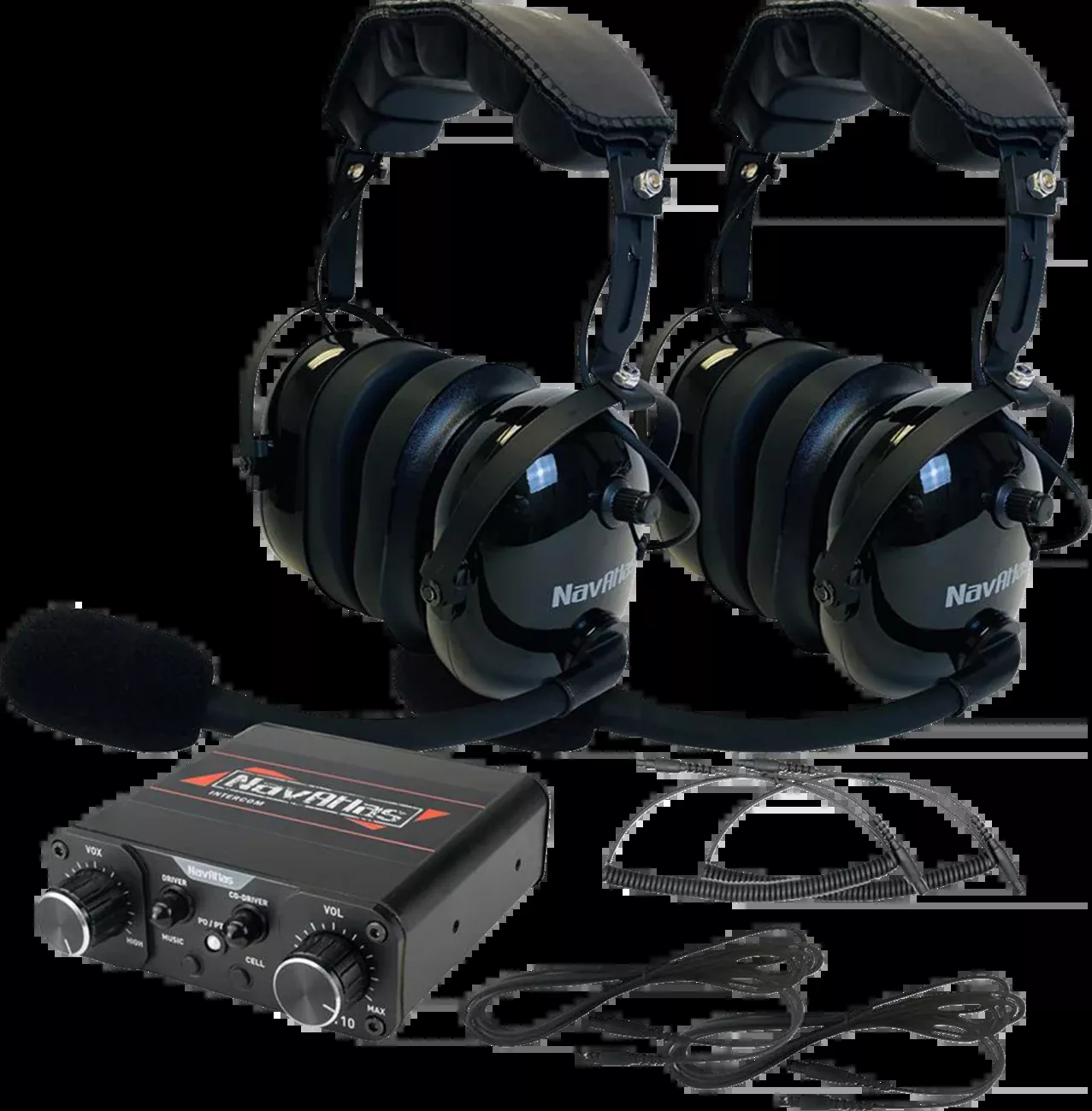 NavAtlas Intercom/Headset Kit – 2-Seat – Black-NIO131PK