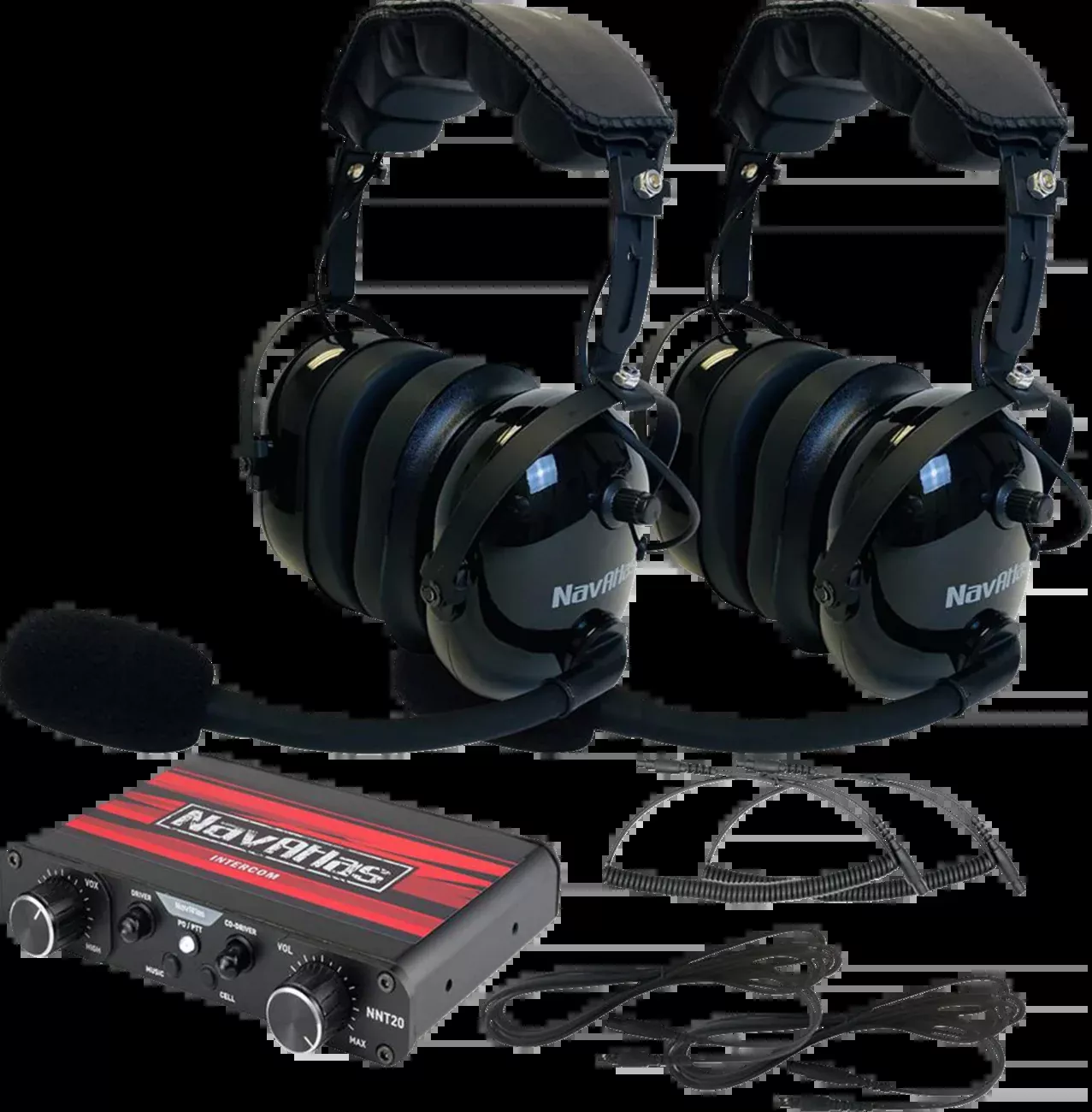 NavAtlas Intercom/Headset Kit – 2-Seat – Black-NIO231PK